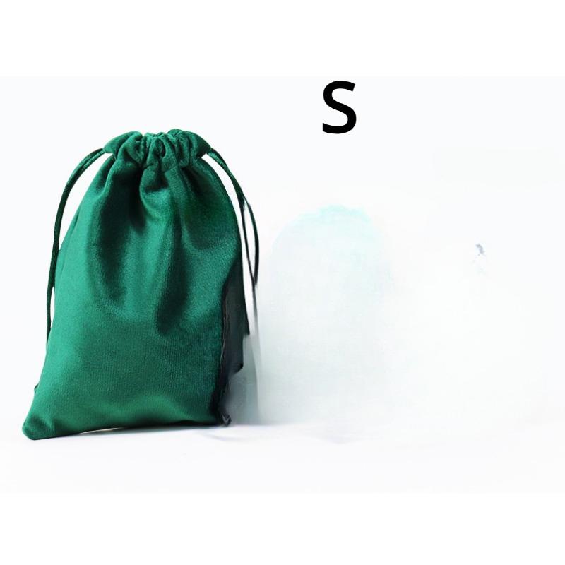 1Pc Vintage Velvet Drawstring Cosmetic Bag Solid Color Red Christmas Gift Bags Wedding Jewelry Packaging Pouches