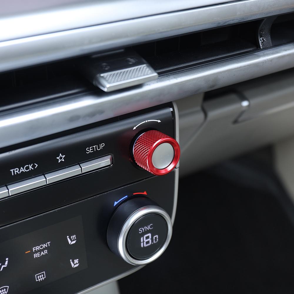 One Pair Aluminum Alloy Sound Key Adjustment Knob Red Blue Black Konb Ring Trim Cover For Hyundai IONIQ 9 Accessories