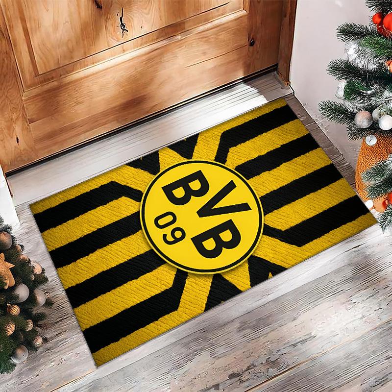 Borussia Dortmund Theme rug Soft Crystal Velvet Area Rug Non-Slip Floor Carpet for Living Room Bedroom Nursery
