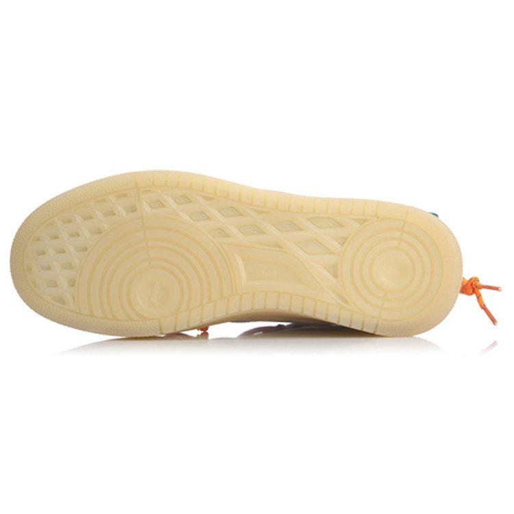 Li Ning Slip Resistant, Abrasion Resistant, Lightweight Mid Top Skateboard Shoes Men's Gray White Blue AGCQ127-4