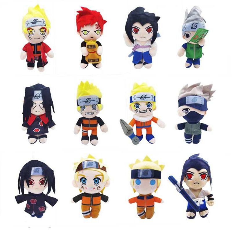 10 Style 23-27CM Naruto Doll Toys Cute Pillow Kakashi Gamara Uchiha Itachi Dolls Children's Birthday Gift Car Ornament