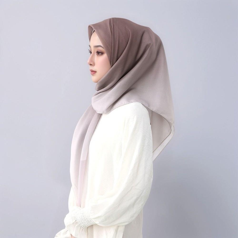110 x 110 cm Gradient Square Scarf Large Size Turban Headscarf Elegant Muslim Hijab Muslim Women