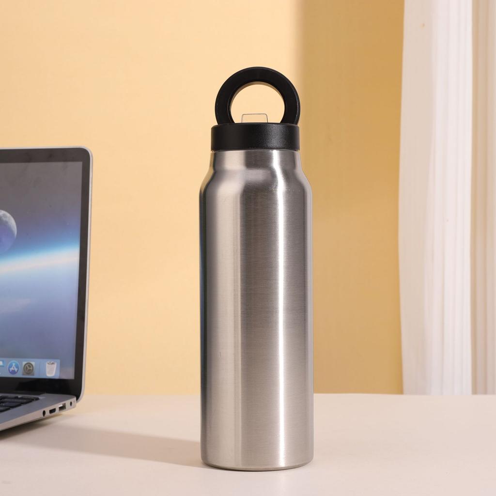 Thermos Sportivo Verniciato Acciaio a Doppia Parete 24oz/700ml Borraccia Sottovuoto per Acqua Supporto Magnetico per Telefono