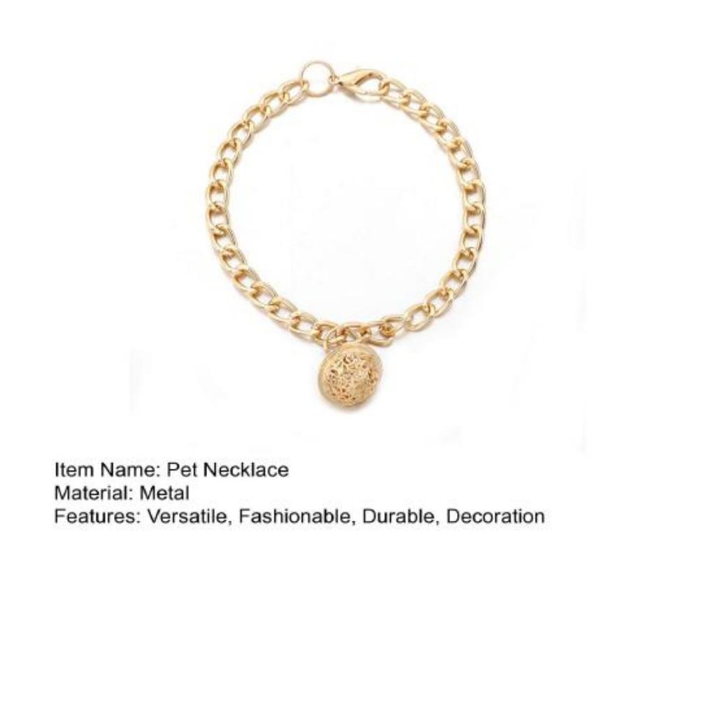 Adjustable Dog Cat Chain Collar with Bell Exquisite Fashionable Pet Jewelry Pet Accessories