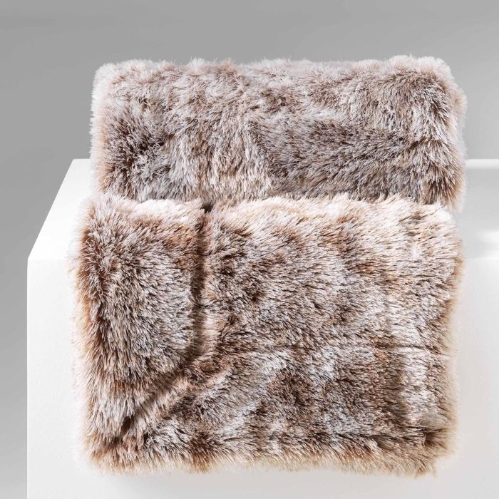 Plaid 180 x 220 cm imitation fourrure antartic Choco