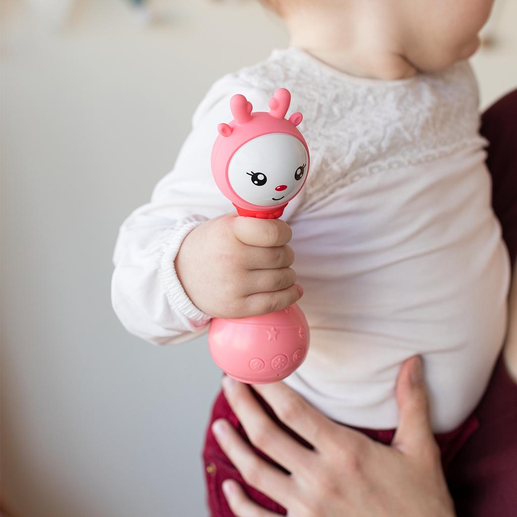 Juguete Mordedor Sonajero Musical para Bebé 0-24 Meses Chupete para Recién Nacidos Desgarro, Campana de Cama para Niños Móvil para Cuna Cochecito, Sonajero Educativo