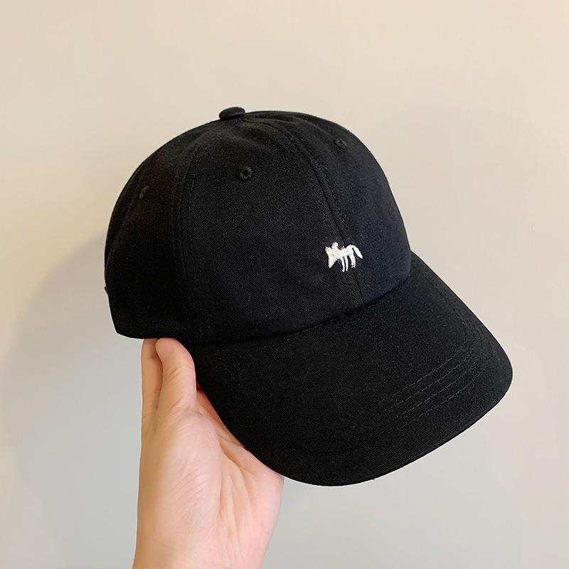 Hat Female peaked cap Deepened and widened face Small soft top baseball cap Men's versatile letter embroidered sun hat