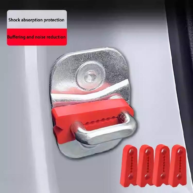 4pcs/Set Auto Door Vibration Dampener Silicone Pads Buffer Pad Universal Lock Buffer Noise Reduction Shock Absorbing