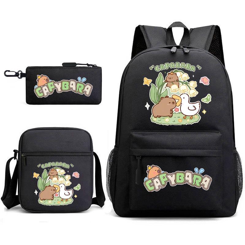 3-teiliges Schulrucksack-Set für Schüler Große Kapazität Oxford-Stoff Schultasche mit Schultergurt und Federmäppchen