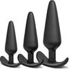 Silicone Anal Plug Pack of 3 Butt Plugs for Women Training Set for Beginners Advanced Users with Flared Base Prostate Sex Toys