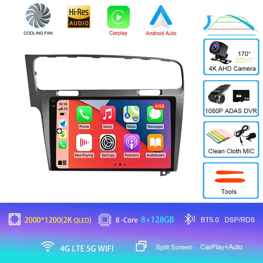 Android 14 For Volkswagen Golf 7 2013-2020 MK7 Car Radio Multimedia Video Player Navigation GPS 5G WIFI Carplay Auto 360 Camera