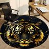 1pc Tiger Face Chair Carpet for Office, Round Non Slip Durable Large Size Office Carpet, Suitable for Office