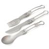 Outdoor Camping Tableware Ti Folding Spoon Fork and Knife Set for Outdoor Climbing Hiking Adventure