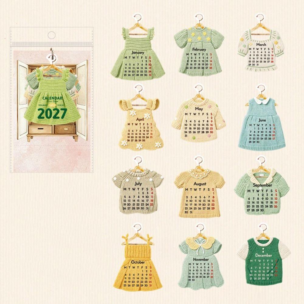 Clothing Shaped 2027 Desktop Calendar Mini Time Manegement Organizers School Office Supplies