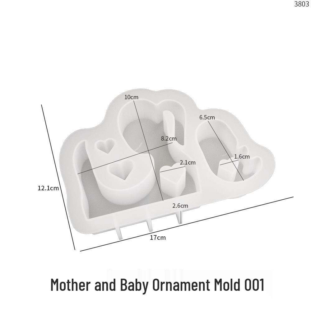 Mother-Child Candle Ornament Silicone Mold for DIY Puzzles & Crafts