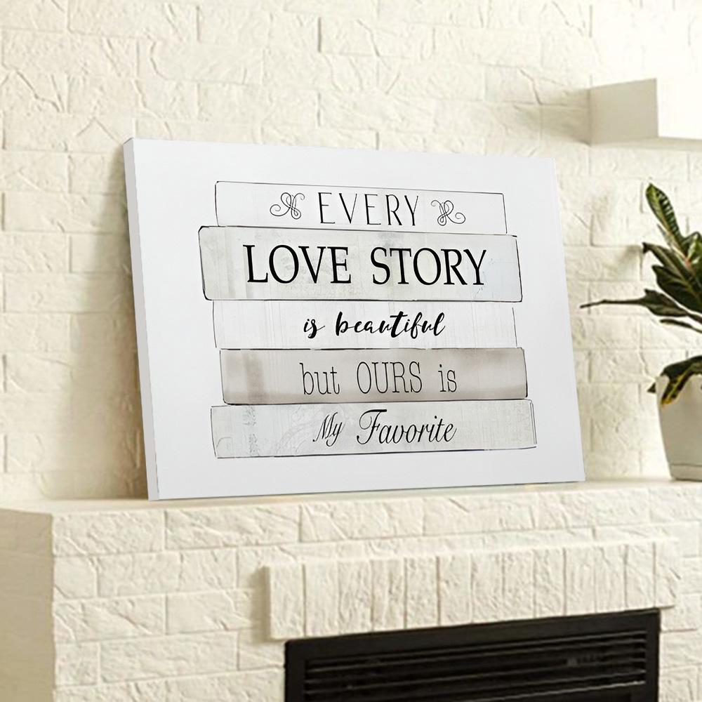 Modern Letter Canvas Wall Art Painting with Frames for Living Room Bedroom Decor Pictures Housewarming Gift