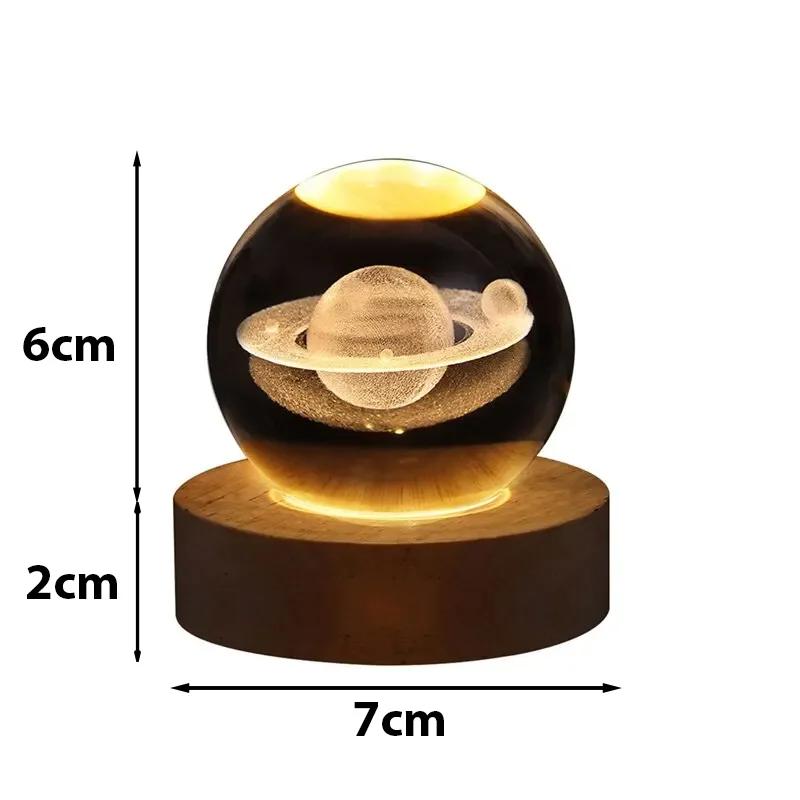 Festival USB LED Night Light,Galaxy Crystal Ball Lampm,planet Moon Lamp,home Decoration Desktop Decorative Light Small Ornaments
