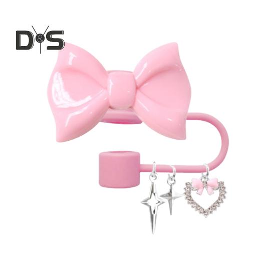 

Крышки для соломинок с бантом для стаканов 30 и 40 унций, силиконовые наконечники для соломинок, крышки для соломинок, защитные насадки для питьевых соломинок, аксессуары для стаканов 0,4 дюйма