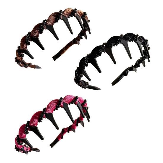 Rhinestone Hairband Elegant Vintage Non Slip Hair Hoop for Women Girls Fashionable Bridal Hair Accessory