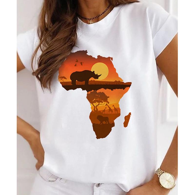 New African Funny Streetwear Fashion Girls TShirts Harajuku White Clothing Short Sleeve Summer Tees Casual FeUnisex ONeck Tops