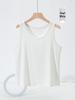 Plus Size Threaded Cotton Round Neck Vest - Spring/Summer Elastic Camisole for Women