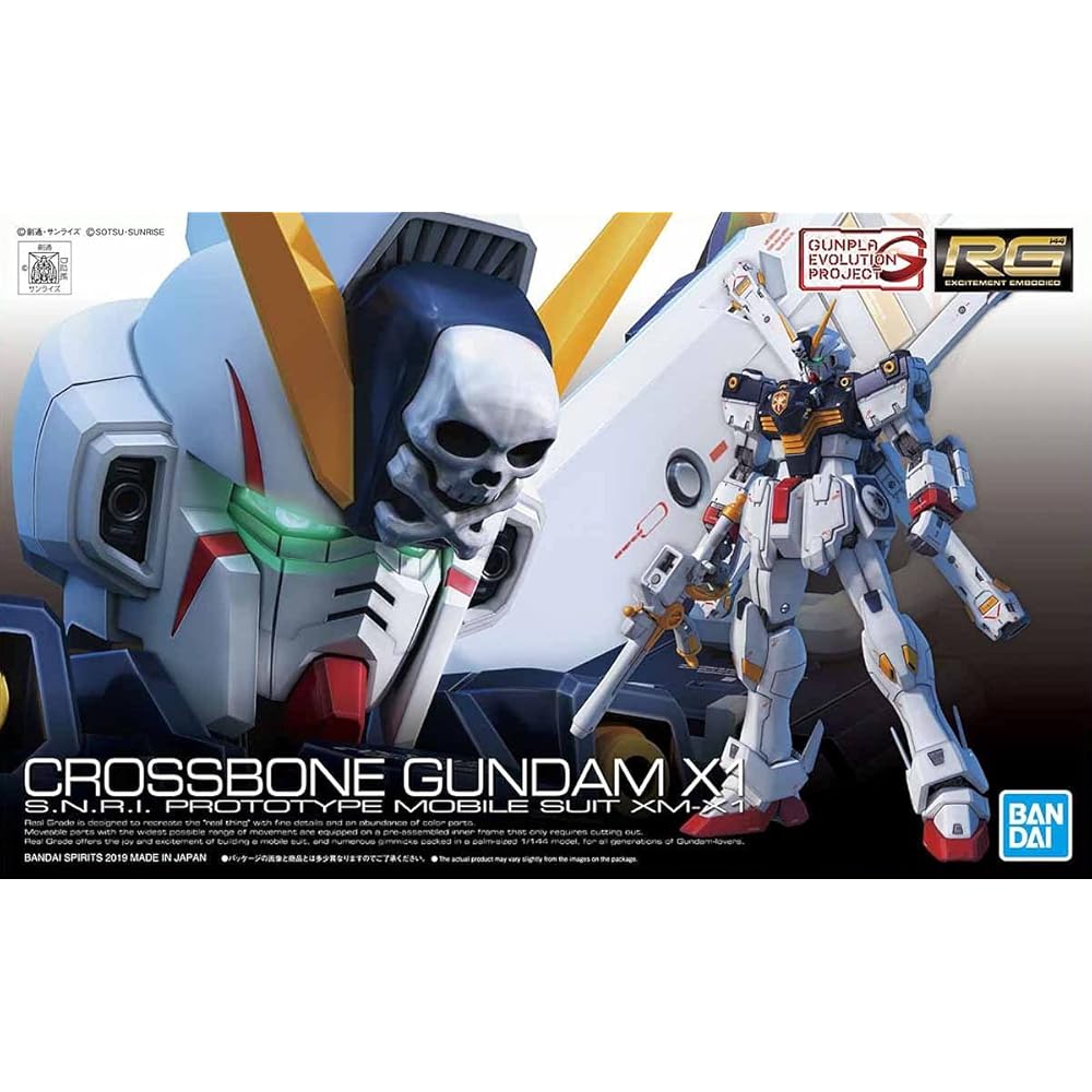 Bandai Spirits RG Crossbone Gundam X1 1/144 Scale Color-Coded Plastic Model Kit