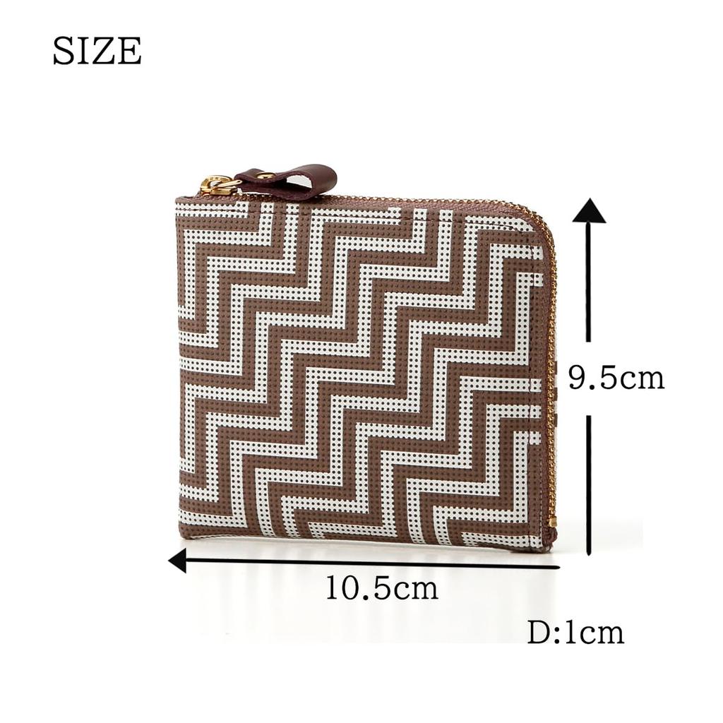 Indenya Inden CHEVRON Coin Purse Bill Pocket Compact Wallet Traditional Craft Koshu Inden Deerskin Lacquer Original Brand [Indenya] (No.7602)