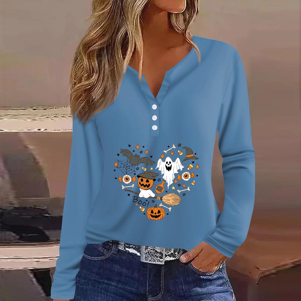 Women's T Shirt Tee Button Floral Print Long Sleeve Daily Weekend Fashion Basic V-Neck Regular Top