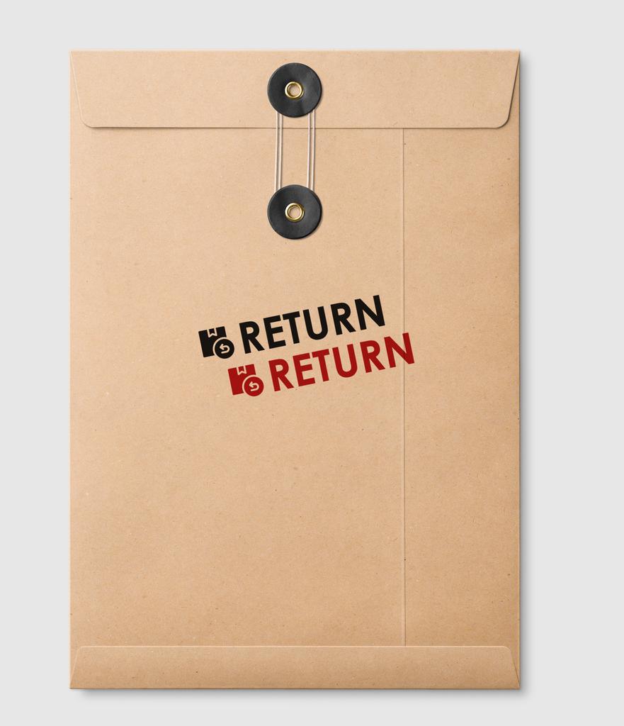 Printtoo Return Self Inking Rubber Stamp Pre-Inked Office Stamp- Home Office Business Stationery, Black- 42 x 9