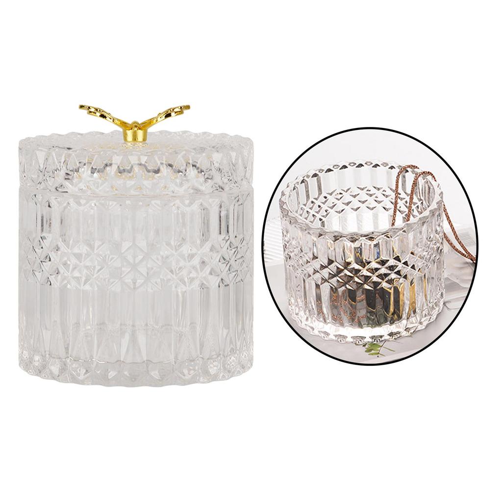 Glass Storage Jar Canister with Lid Round for Wedding , L
