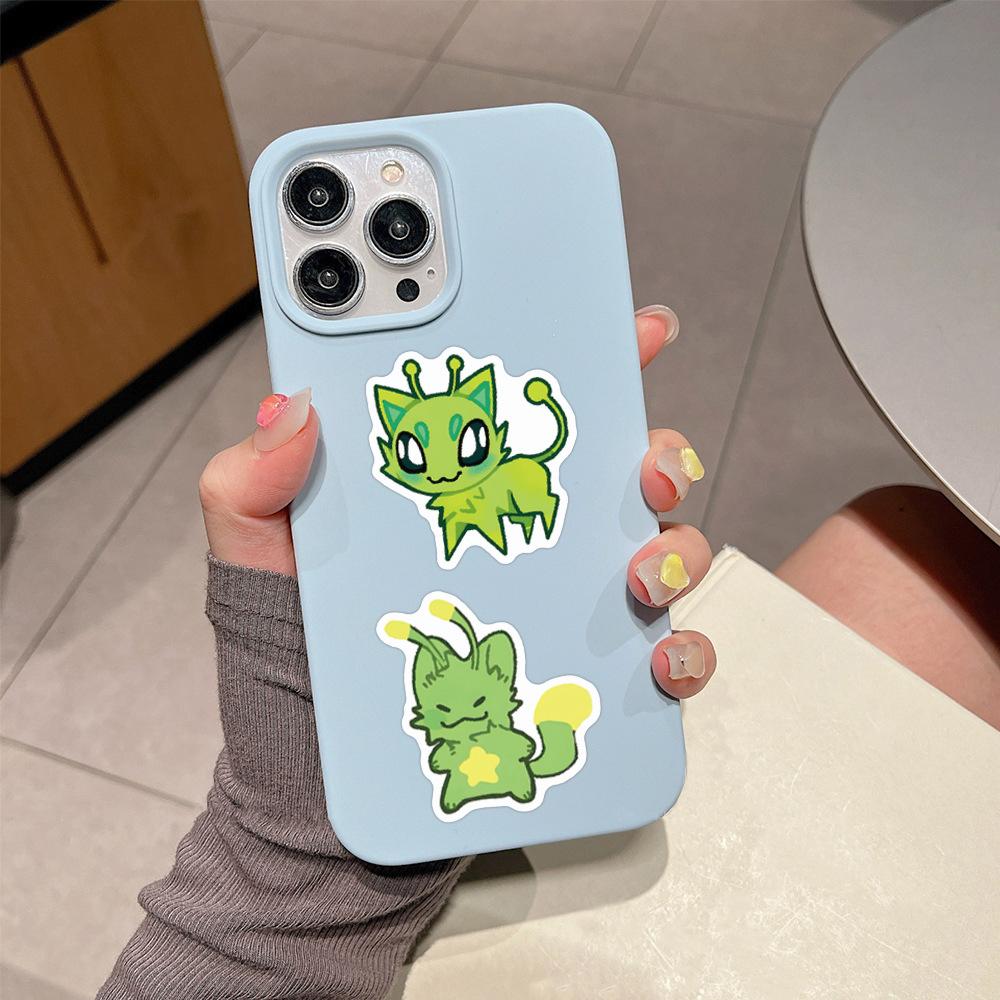 10/30/55pcs Green Alien Cat MEME Graffiti Stickers Abstract Creative Decals DIY Stationery Fridge Suitcase Funny Cartoon Sticker