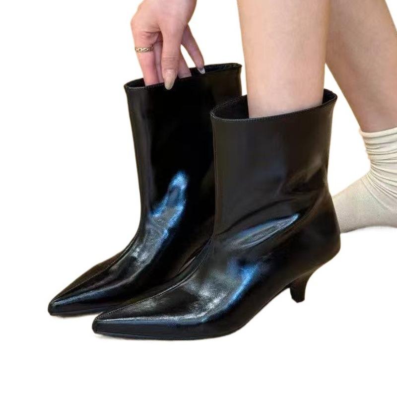High Heels Ankle Boots Women Sexy Pointed Toe Heeled Shoes 2025 Winter New Designer Dress Party Chelsea Boots Brand Pumps Botas