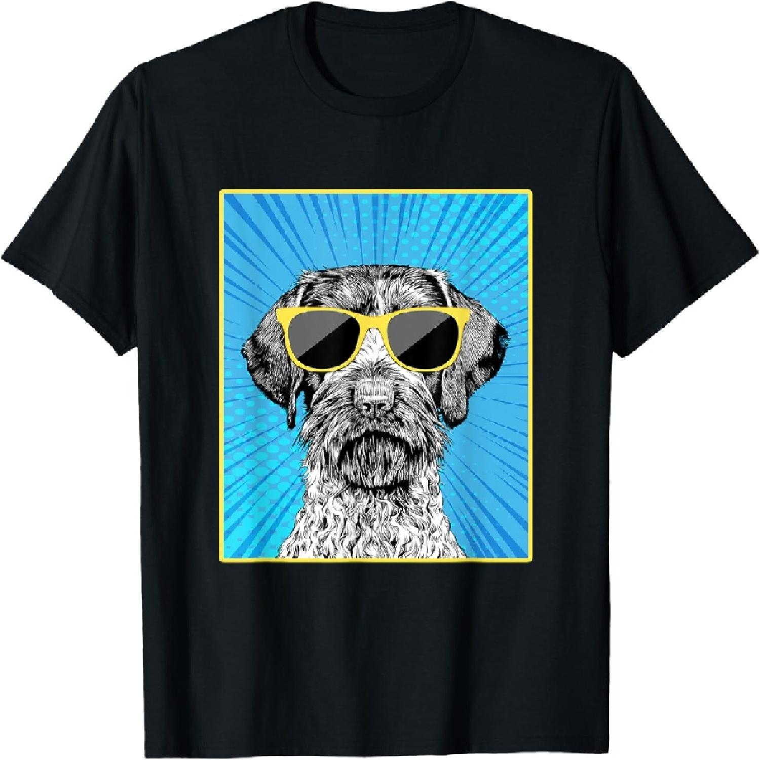 GWP Portrait Pop Art German Wirehaired Pointer Dog Lovers T-Shirt XXXXXL разноцветный