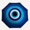 1PC Blue Evil Eye Decor Automatic Open/close Umbrella with 8-Rib Structure for Women/Men, All-Season Use - Travel Essential, Stylish Accessory, Highqu