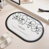 Vintage French-Style Flower Bathroom Rug Super Absorbent Non-Slip PVC Leather Entrance Doormat