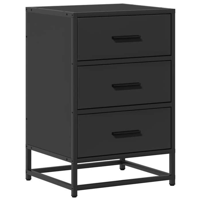 VidaXL Table de chevet noir 40x34,5x60 cm bois d'ingénierie et métal, table d'appoint, armoire de lit, table d'appoint pour 848719