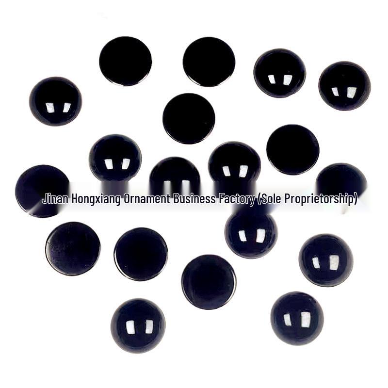 Half-Round Flat-Bottom Eye Plush Toy with Black Bean Eyes - Animal & Human Figures Bead Accessories