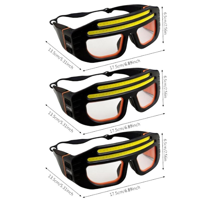 Multi Function 2 in 1 Glasses Goggle Light USB Type-C Rechargeable Touch Control Headlamp Compact Repair Work Emergency Lamp Hiking