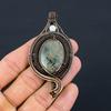 Prehnite, Moonstone Gemstone Pure Copper Wire Wrapped Designer Handmade Pendant Jewelry Gift