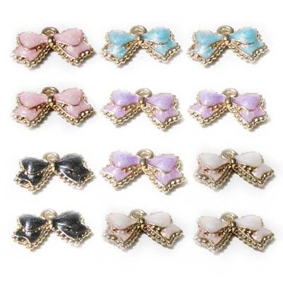 DIY Alloy Enamel Bow Pendants - Exquisite Jewelry Accessories