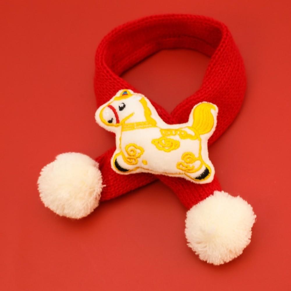 

Lucky Charm Red Color Pet Scarf Lucky Design Small Size Dog Scarf Yuanbao Pattern Cross Pattern Pet Supplies Festive Occasions S