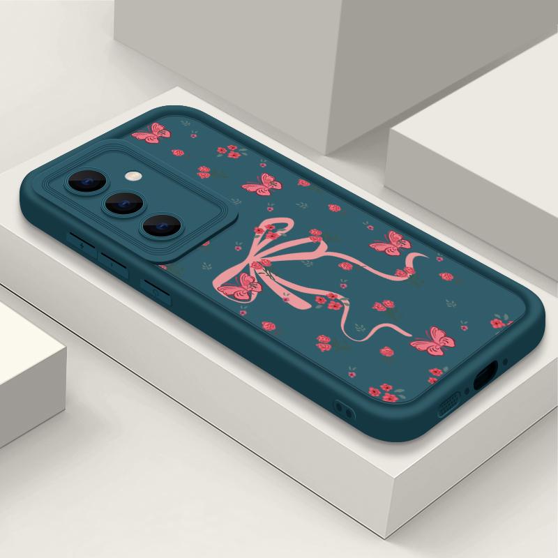 

Чехол с цветами и бантом для Samsung Galaxy A55 A54 A15 A35 A25 A16 A26 A36 A56 5G S25 S24 S23 S22 Ultra S21 S24 FE Мягкий чехол для телефона Galaxy A56