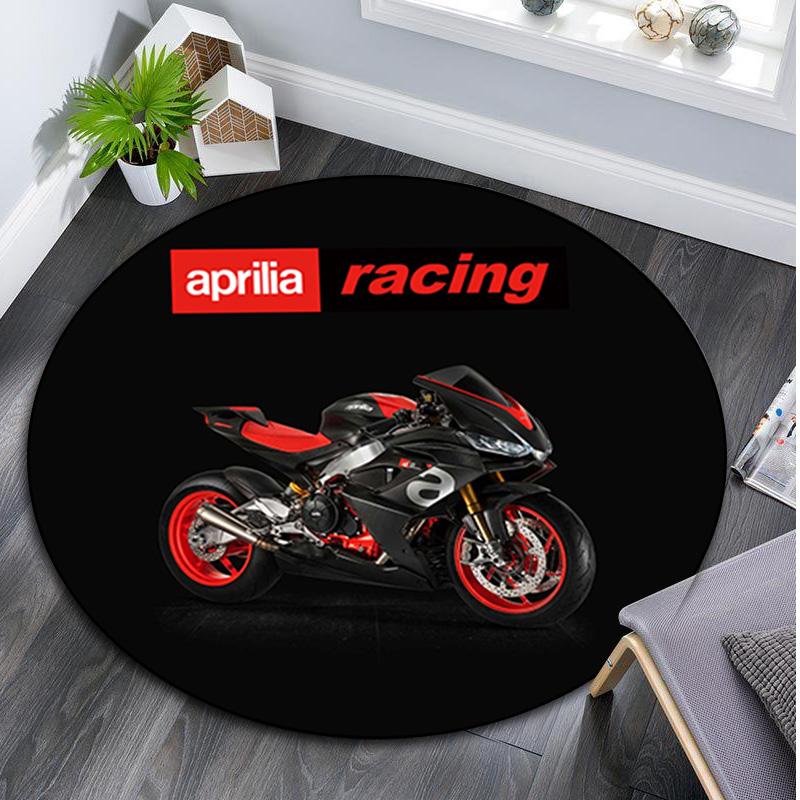 1Pc Aprilia racing Circular Print Rug - home decoration Carpet For Living Room Bedroom Flooring Computer Chair Area Rug