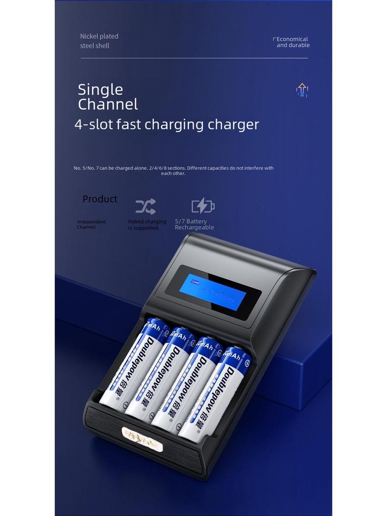 2x 5th Gen 1.2V Rechargeable Battery Set with Intelligent Light, 3300mAh, for Microphones