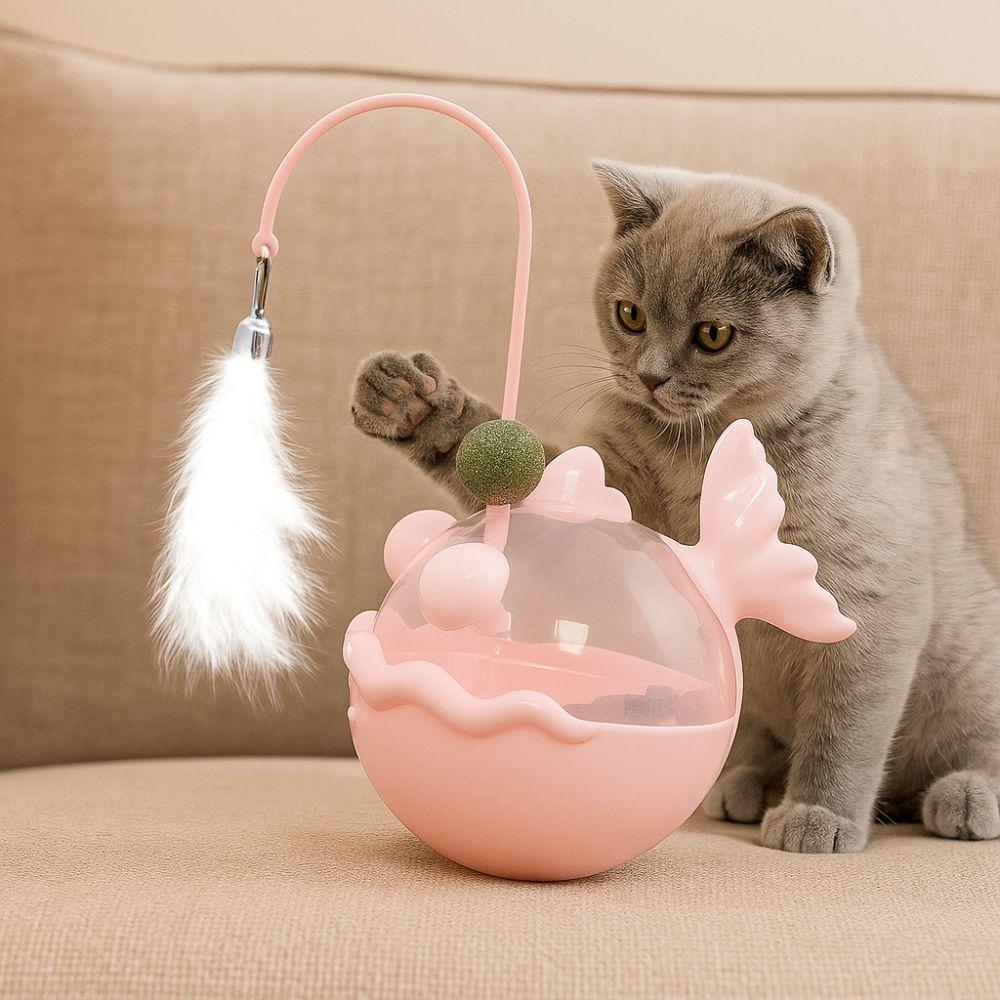 Tumbler Cat Leakage Food Toy Fish Shape Interactive Cat Toy Pet Puzzle Toy  Playing Entertainment