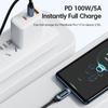 Toocki Type C To Type C Cable 100W PD Fast Charging Charger USB C To USB C Display Cable For Xiaomi POCO F3 Realme Macbook iPad