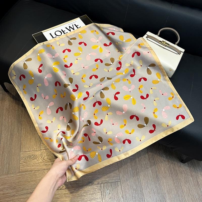 Mother's Day Silk Scarf Muse Festival Gift Simulation Silk Silk Scarf Premium Spring and Summer Square Scarf 71 Silk Decorative Small Scarf