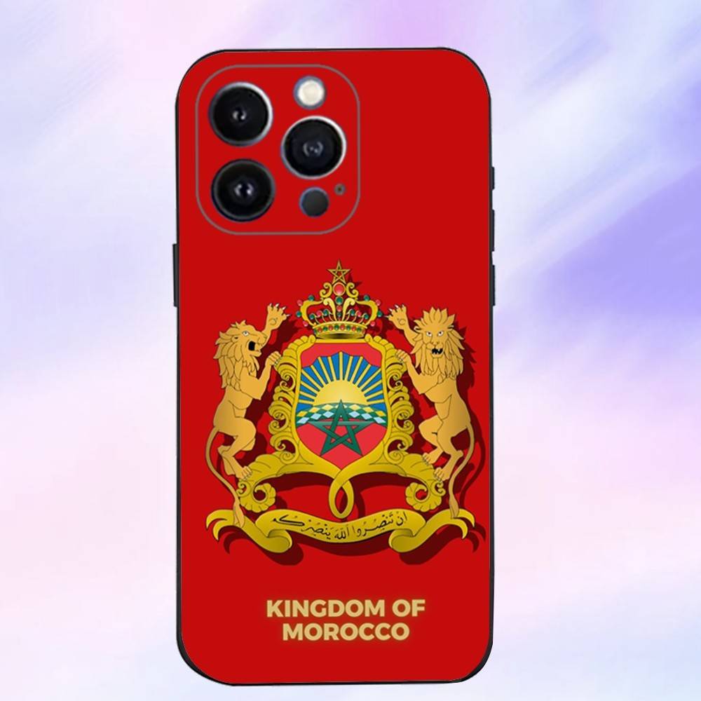 M-Morocco Flag Phone Case For iPhone 16,15,14,13,12,11 Plus,Pro Max,XS,X,XR,SE,Mini,8,7,Soft Silicone Black Cover