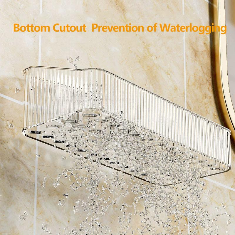 Corner Wall Mounted Cosmetics Storage Rack Plastic No Hole Required Organizer for Bathroom Accessories