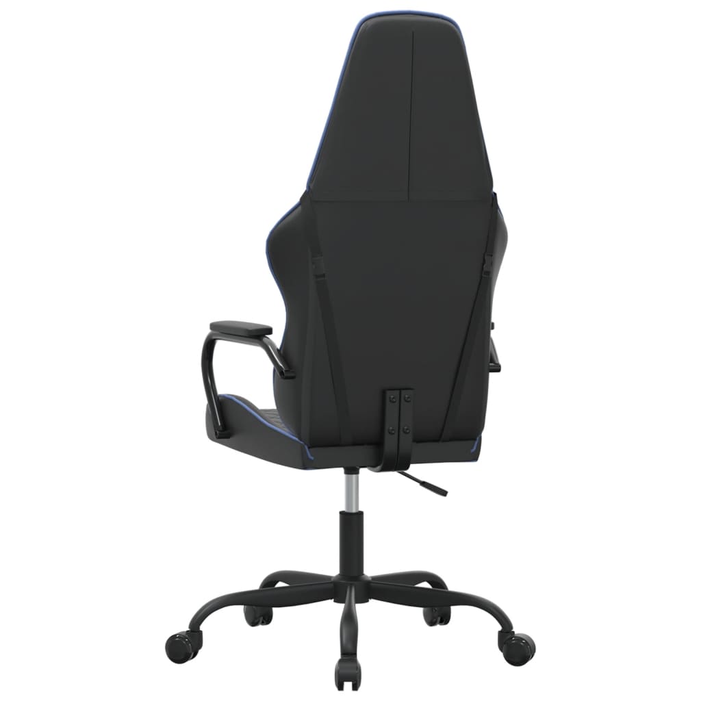 Gaming Chair with Massage Function Blue and Black Artificial Leather